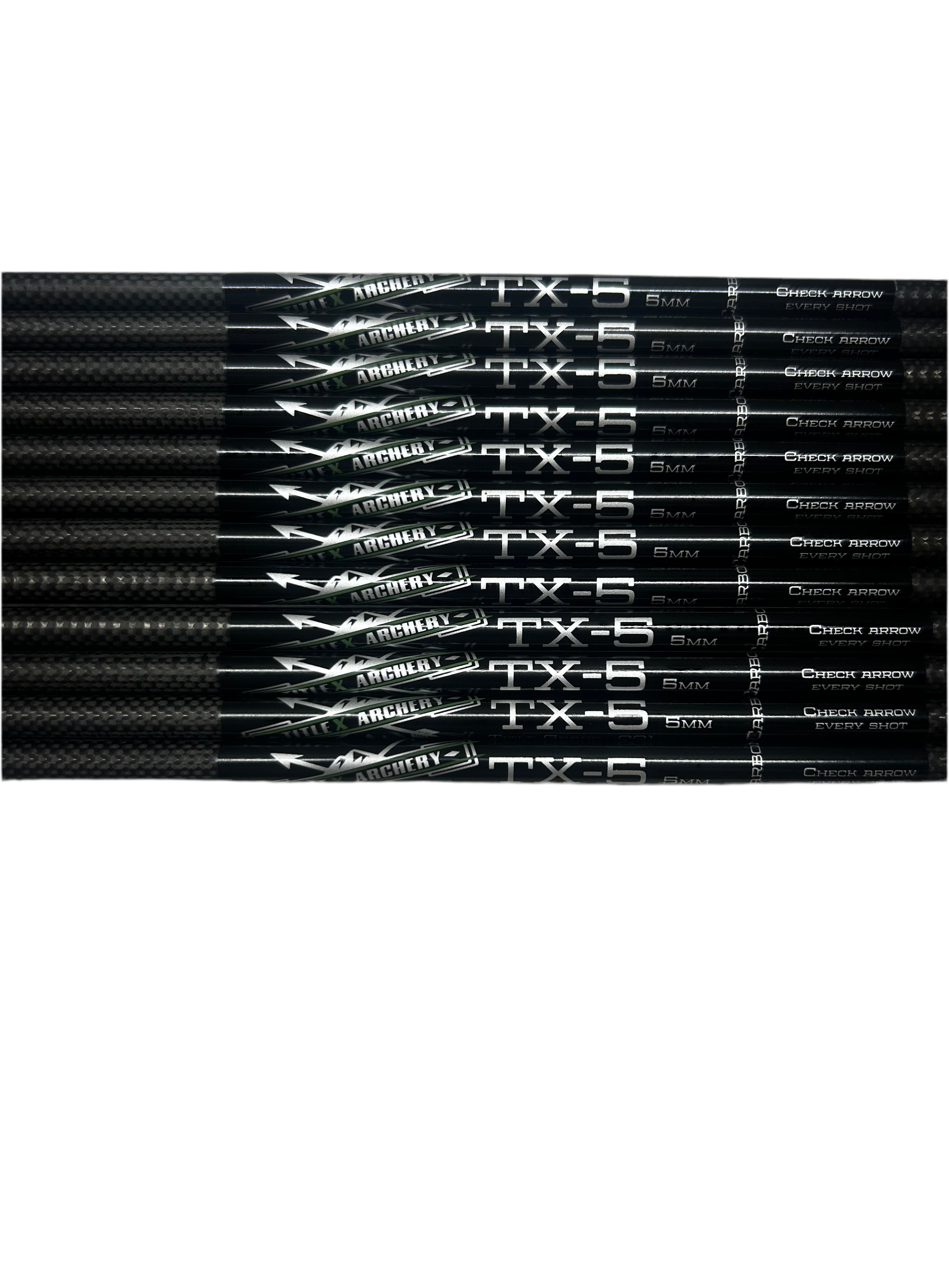 TX-5 Carbon Arrows (.204 diameter) 5mm (12 Shafts) .001 Straightness