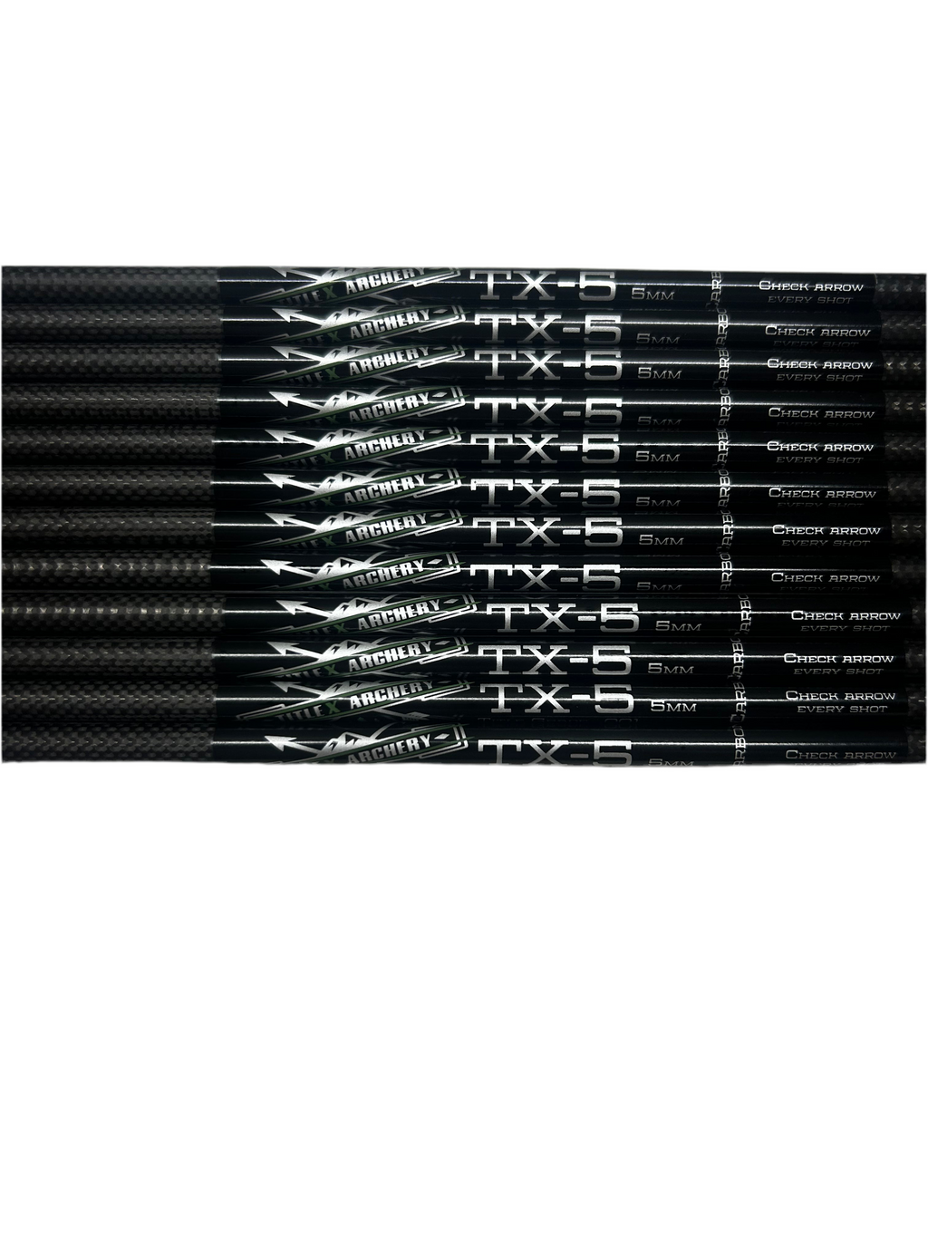 TX-5 Carbon Arrows (.204 diameter) 5mm (6 Shafts) .001 Straightness